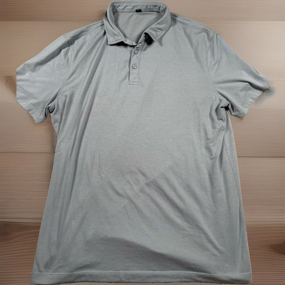 Lululemon Evolution Polo Shirt Mens XL Light Blue Short Sleeve Golf Performance